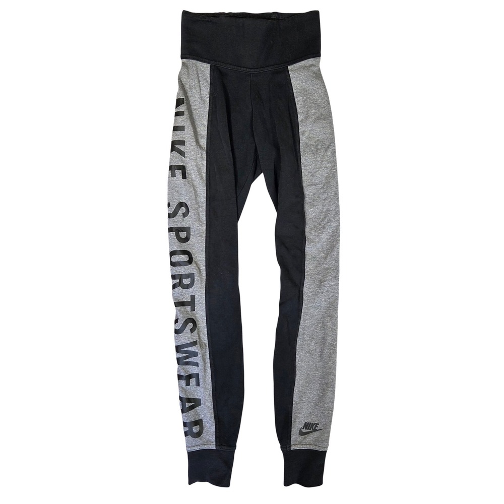 Nike Sportswear Colorblock Leggings Black Gray High Rise XS Athleisure Gym